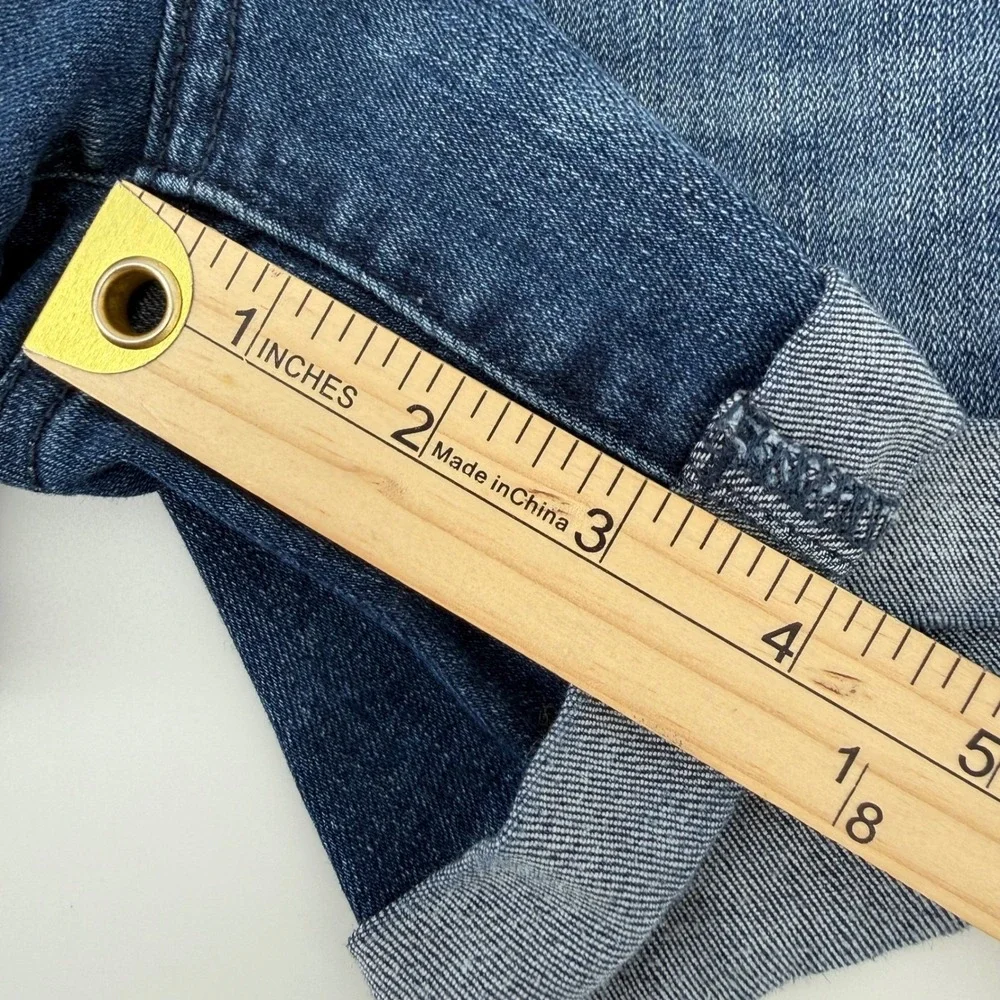 Judy Blue Los Angeles Women Size 28 Blue Denim Button Fly Cuffed Shorts JB15007‎